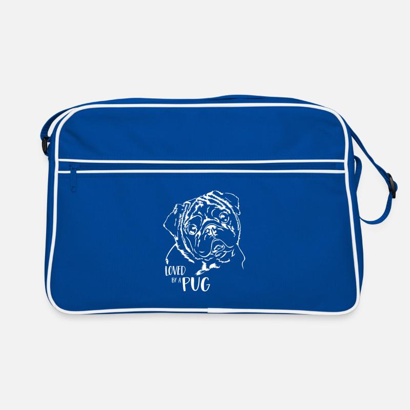 Loved by a Pug Hunde Mops Hundespruch Wilsigns Retro Tasche