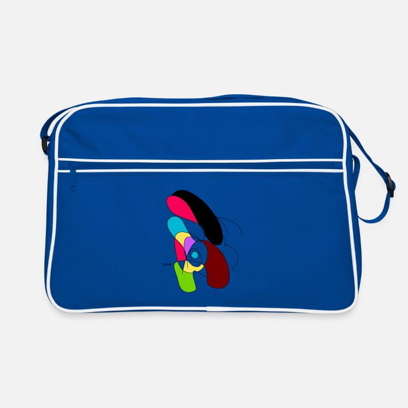 Perroquet abstrait coloré - Sac Retro - bleu/blanc