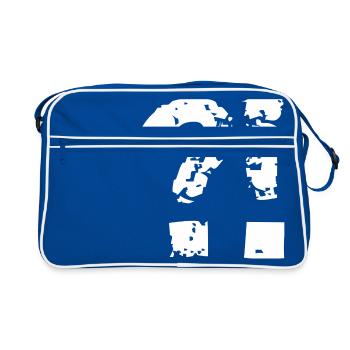 Question mark exclamation mark comic style. - Retro Bag - blue/white - Front