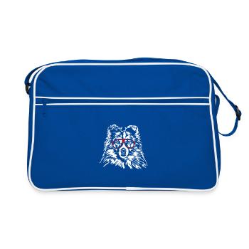 SHETLAND SHEEPDOG Sheltie Lunettes Chiens Wilsigns - Sac Retro - bleu/blanc - Devant