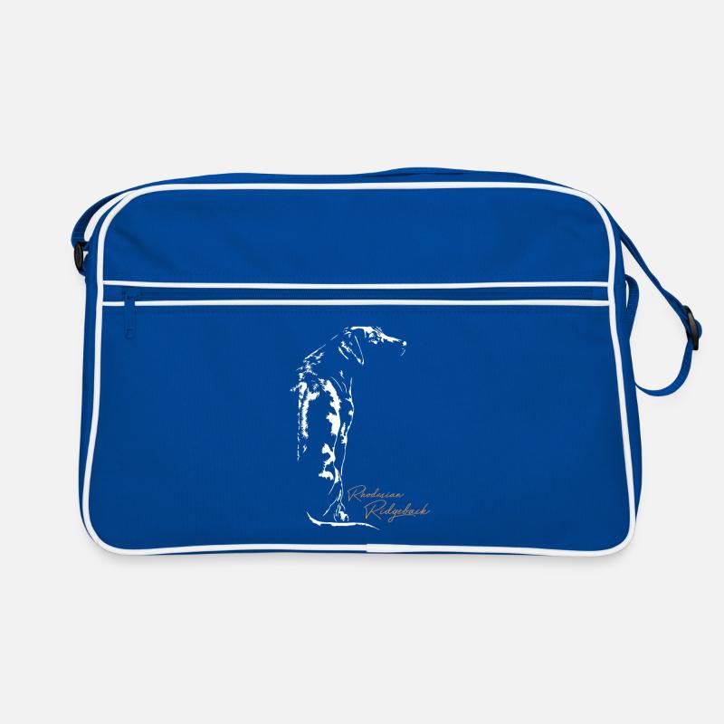 RHODESIAN RIDGEBACK RR Wilsigns Hunde Hund - Retro Tasche - Blau/Weiß