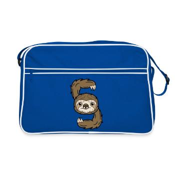 Habitant de la jungle Paresseux Mammifères végétariens - Sac Retro - bleu/blanc - Devant
