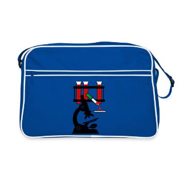 Microschoop de don de sang - Sac Retro - bleu/blanc - Devant