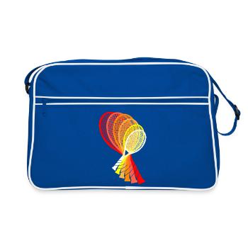 Tennisschläger Racket Tennis Shirt Design - Retro Bag - blue/white - Front