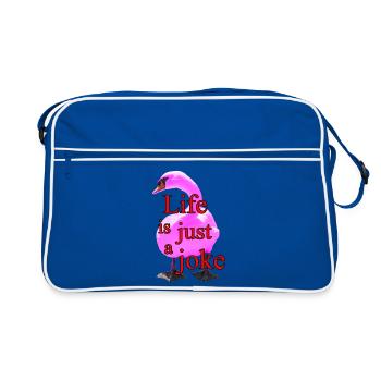 Humorous swan print - Retro Bag - blue/white - Front