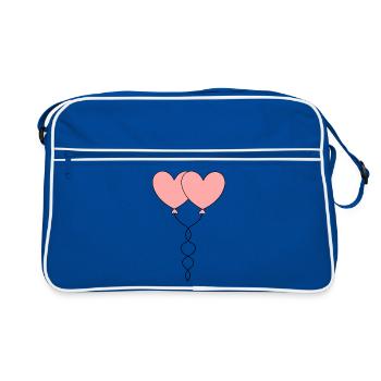 Cœur rose, cœur, cadeau rose rouge la Saint-Valentin - Sac Retro - bleu/blanc - Devant