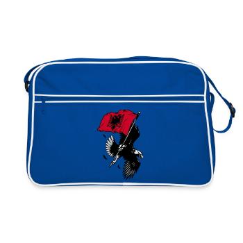 Aigle albanais avec drapeau - Sac Retro - bleu/blanc - Devant