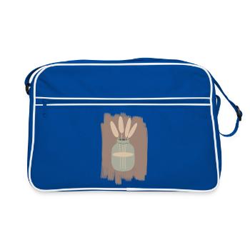 Vase with Reed Minimal - Retro Bag - blue/white - Front