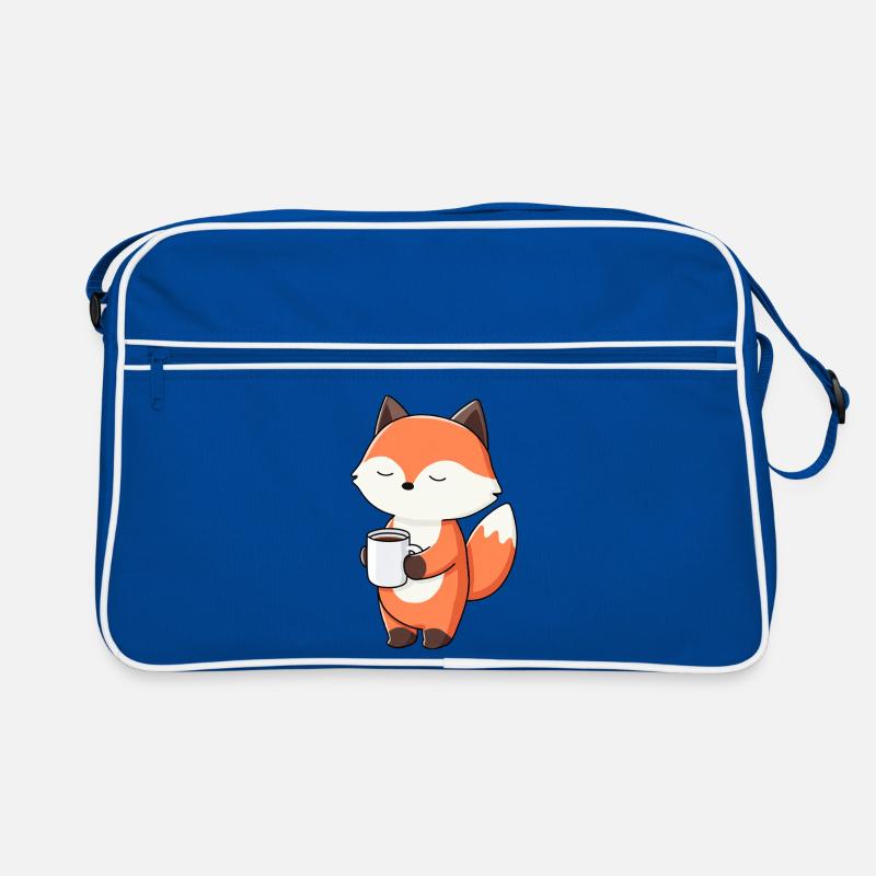 Fuchs mit Kaffeetassen-Zauber Retro Tasche