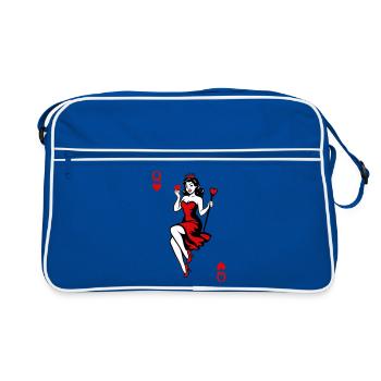 Reine du Cœur en Rouge - Sac Retro - bleu/blanc - Devant