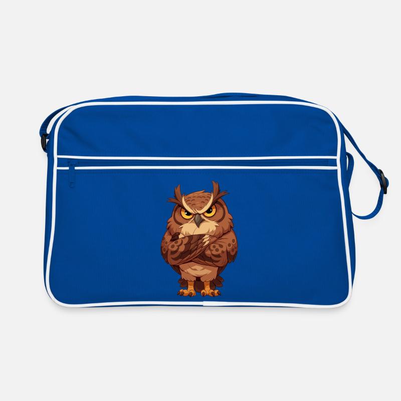 Grim owl with crossed wings Retro Bag