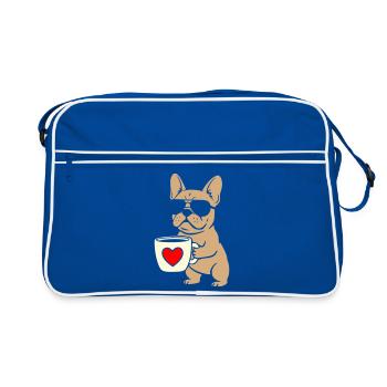 Conception de l’appartement Frenchie Coffee - Sac Retro - bleu/blanc - Devant
