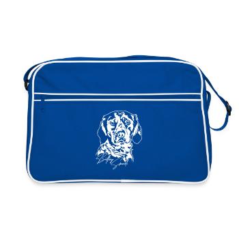 BRITTANY SPANIEL Portrait Hunde Hund Wilsigns - Retro Tasche - Blau/Weiß - Vorne
