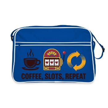 Machines à sous à café Jeux de casino répétés - Sac Retro - bleu/blanc - Devant