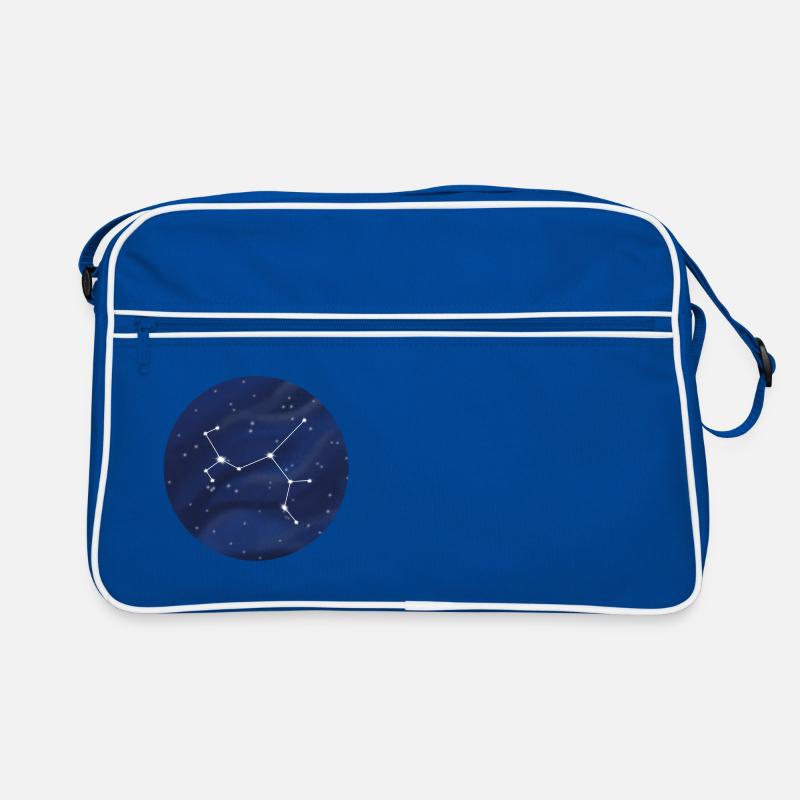 Sternbild Schütze Sternzeichen - Retro Tasche - Blau/Weiß