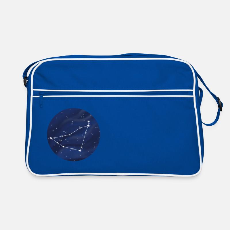 Sternbild Steinbock Sternzeichen - Retro Tasche - Blau/Weiß