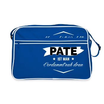 PATE - Retro Tasche - Blau/Weiß - Vorne