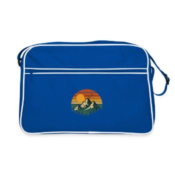 Vintage Sunset Mountain Adventure - Retro Bag - blue/white - Front