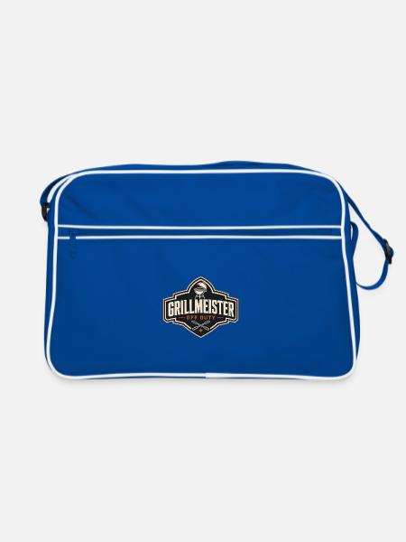 Grillmeister Off Duty - Retro Tasche - Blau/Weiß
