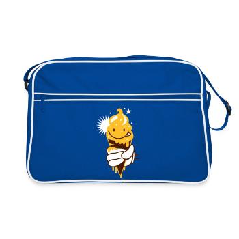 Kawaii Eis in der Hand - Retro Tasche - Blau/Weiß - Vorne