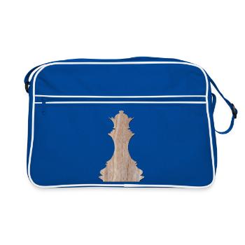 Pièces d’échecs - Jouer aux échecs - Jeu d’échecs à damiers - Sac Retro - bleu/blanc - Devant