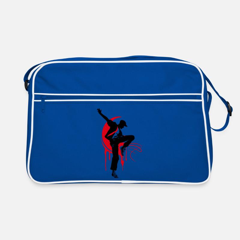 Breakdancer Dancer Silhouette en Rouge Noir Sac Retro