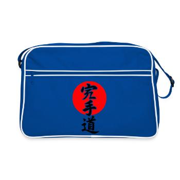 Lettrage de karaté - Sac Retro - bleu/blanc - Devant