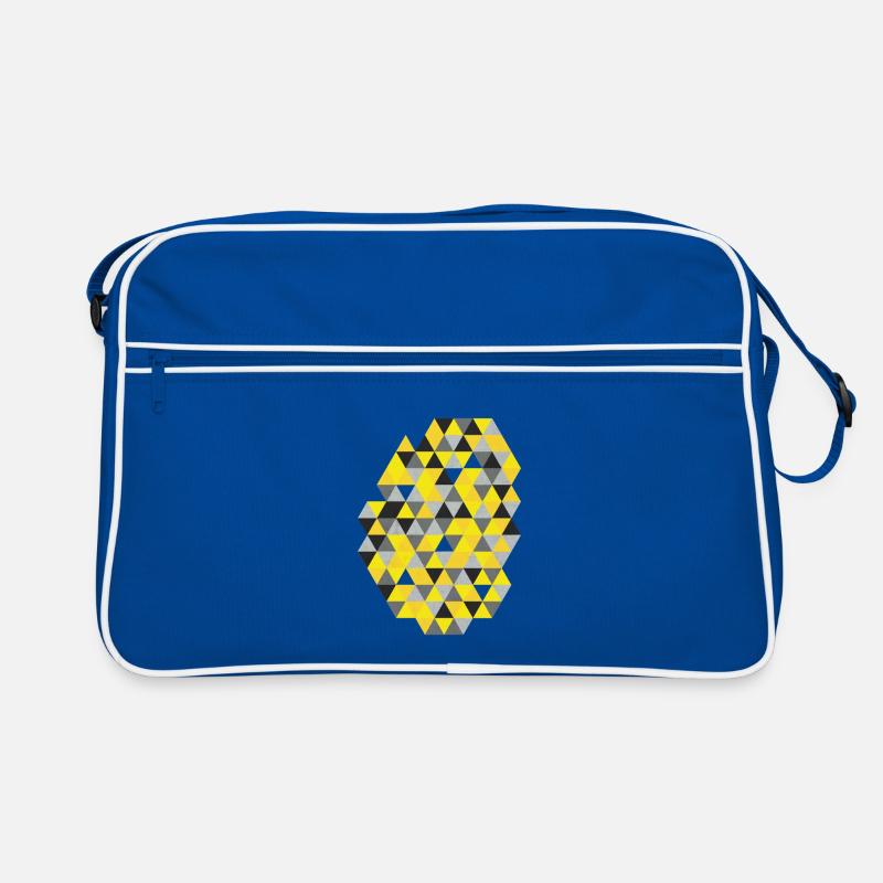 Geometric triangle pattern Sunny Yellow Retro Bag