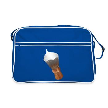 Pinceau à raser classique de barbier au look rétro - Sac Retro - bleu/blanc - Devant
