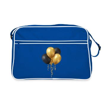 Balloons Black Gold - Party Birthday Elemen - Retro Bag - blue/white - Front