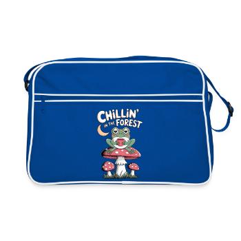 Chillin In The Forest Frog - Retro Bag - blue/white - Front