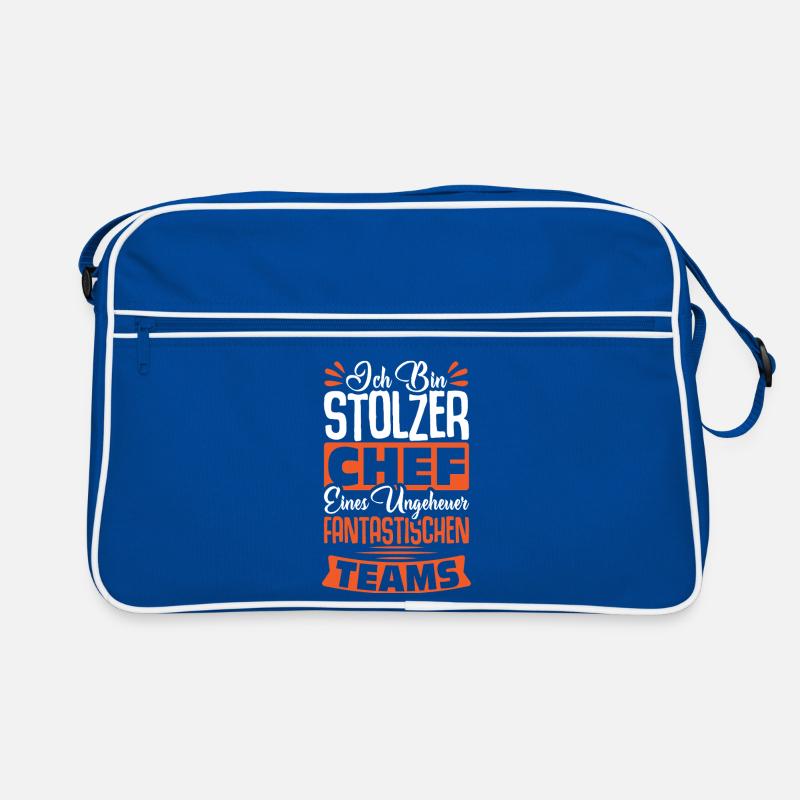 Stolzer Chef Chef Mann Abteilungsleiter Teamchef Retro Tasche