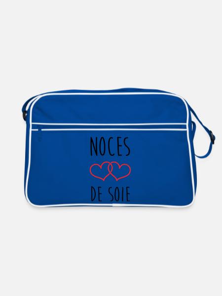 Noces de Soie 12 ans de mariage - Sac Retro - bleu/blanc - Devant