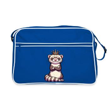 ferret ferret holder ferret owner - Retro Bag - blue/white - Front