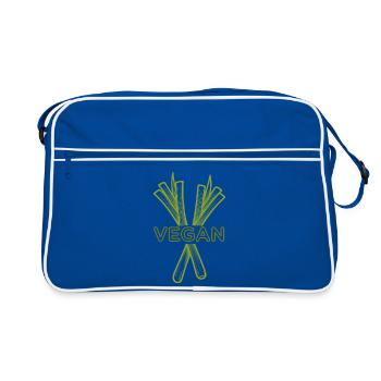 Silhouette de poireaux végan - Sac Retro - bleu/blanc - Devant