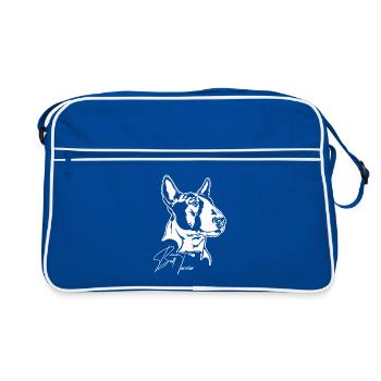 BULL TERRIER Chiens Portrait Chien Wilsigns - Sac Retro - bleu/blanc - Devant