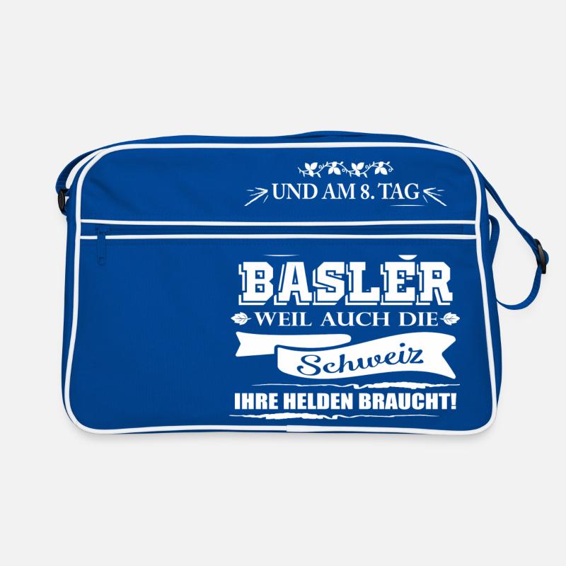 Basler-Schweiz - Retro Tasche - Blau/Weiß