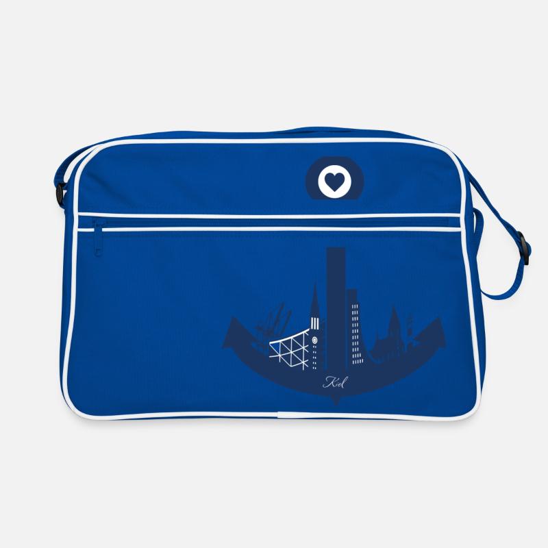Kiel - Retro Tasche - Blau/Weiß