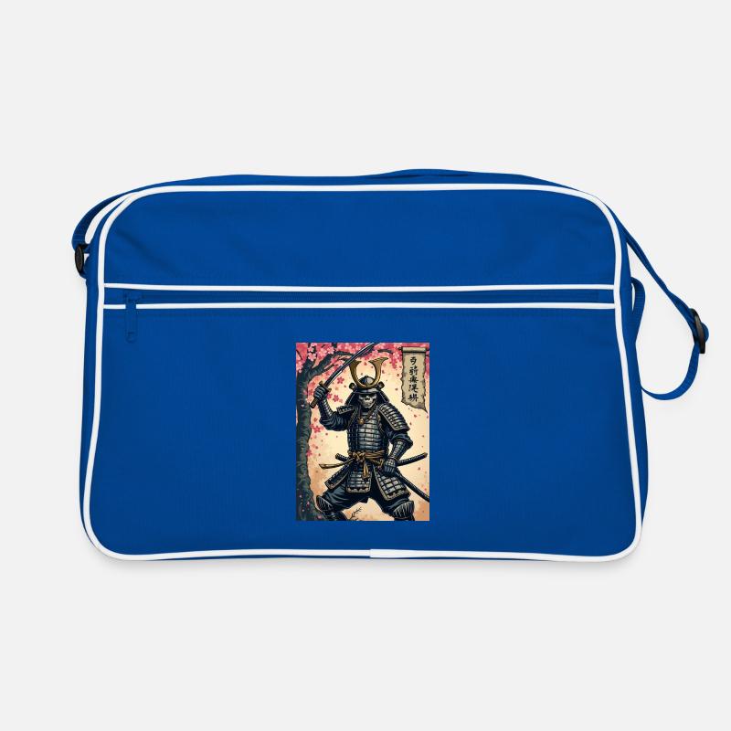 Skeleton Samurai in the Cherry Blossom Forest Retro Bag