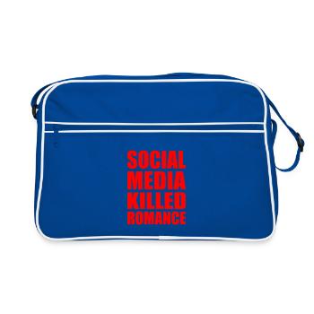social media killed romance - Retro Bag - blue/white - Front