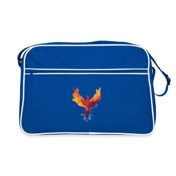 Fiery_Watercolor_Phoenix_Rebirth_Strength - Sac Retro - bleu/blanc - Devant