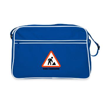 Excavation pit warning sign illustration - Retro Bag - blue/white - Front