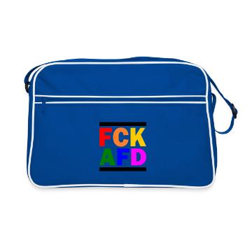 Fck afd - Retro Tasche - Blau/Weiß - Vorne