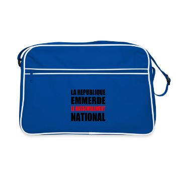 la republique emmerde le rassemblement national - Sac Retro - bleu/blanc - Devant