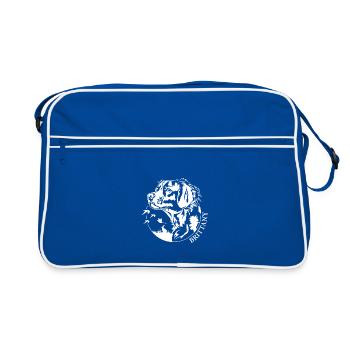 Brittany Jagdhund Jäger Jagdhunde Wilsigns - Retro Tasche - Blau/Weiß - Vorne