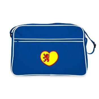 Im Herzen der Südholländischen Flagge Südholland - Retro Tasche - Blau/Weiß - Vorne