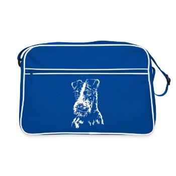 FOXTERRIER Fox Terrier Dog portrait Dog Wilsigns - Retro Bag - blue/white - Front