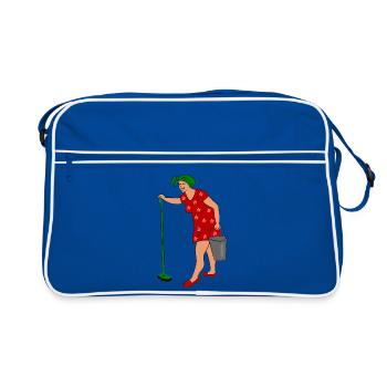 woman - Retro Bag - blue/white - Front
