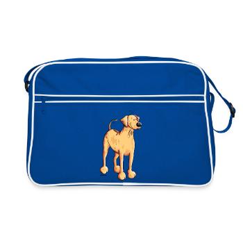 Souriant Rhodesian Ridgeback - Sac Retro - bleu/blanc - Devant