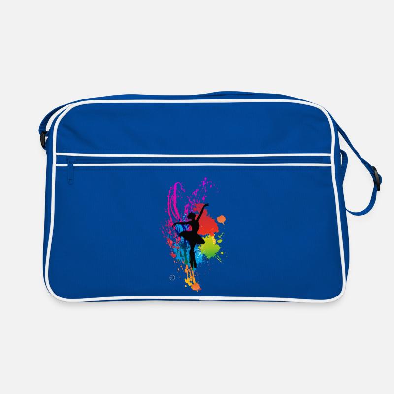 Farbenfrohe Silhouette Tänzerin Retro Tasche